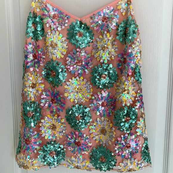 Anthropologie Tops - Anthropologie Pink Sequin Floral Camisole